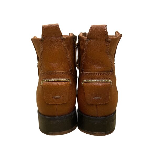 Franco Sarto Women’s Brown Leather Ankle Boots Side Zipper Size 8M - Picture 5 of 10